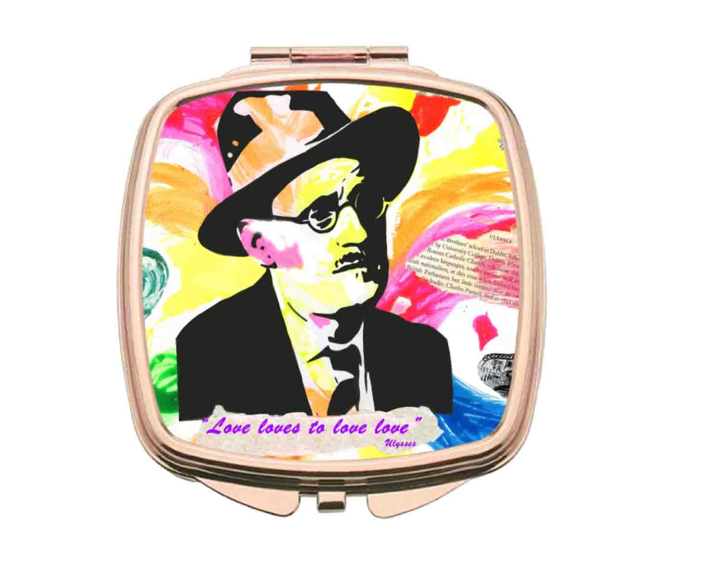 James Joyce - Curved Rose Gold Compact Mirror