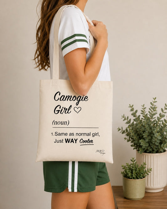 Camogie Girl Canvas Cream Tote Bag