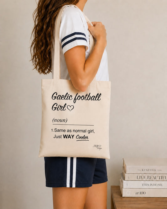 Gaelic Football Girl - Canvas Cream Tote Bag
