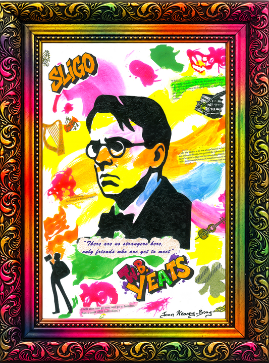 W.B. Yeats Limited Edition Mixed Media Collage Painting