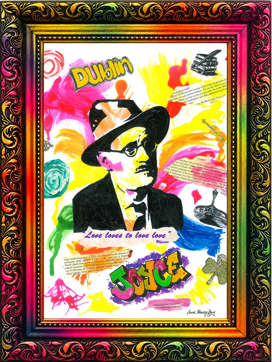 James Joyce Limited Edition Mixed Media Collage Painting